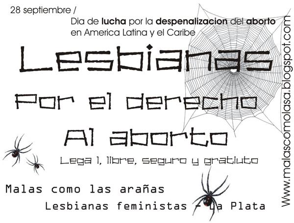 Volante "Lesbianas por el Derecho al Aborto legal, seguro y gratuito"