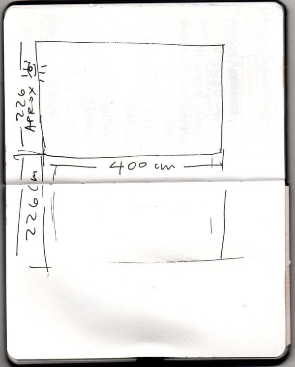 Boceto con las medidas del cartel
